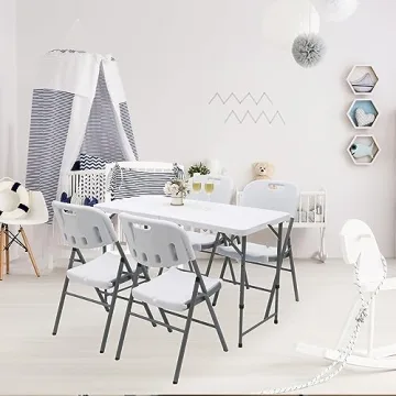 Lakhow 4-Foot Folding Table - Portable and Adjustable