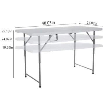 Lakhow 4-Foot Folding Table - Portable and Adjustable
