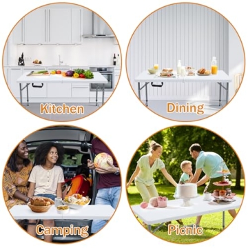 Lakhow 4-Foot Folding Table - Portable and Adjustable