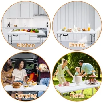 Lakhow 4-Foot Folding Table - Portable and Adjustable