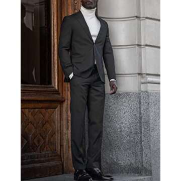 COOFANDY Men Blazer Jacket Regular Fit Sports Coat Casual Lightweight One Button Jacket (Dark Grey XL)