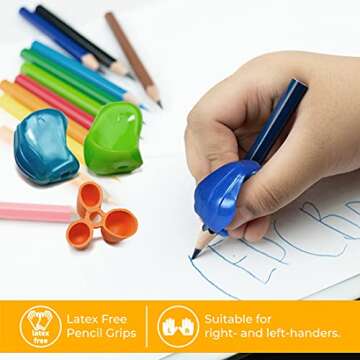 The Pencil Grip Early Childhood Set of 6, Writing Aid Set for Righties and Lefties, Assorted Colors - ECG-006