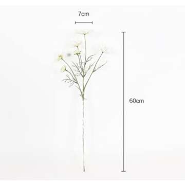 2 Pcs Artificial Fake Flowers Plants Cosmos Silk Flower Arrangements Wedding Bouquets Decorations Pl...