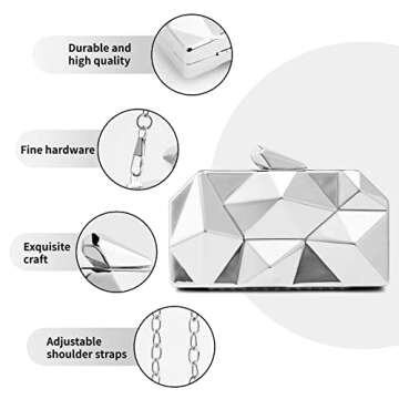 YAPAIOU Elegant Lattice Pattern Evening Clutch Bag for Women