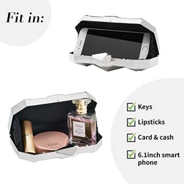 YAPAIOU Elegant Lattice Pattern Evening Clutch Bag for Women