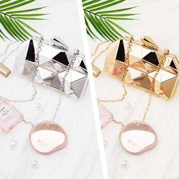 YAPAIOU Elegant Lattice Pattern Evening Clutch Bag for Women