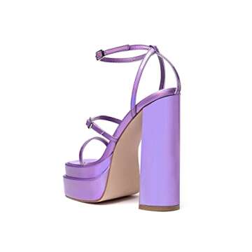 vivianly Womens Platform Ankle Strap Sandals Open Toe Chunky Block High Heels size 10