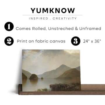 Rustic Farmhouse Wall Art Decor - Unframed Rolled 24x36 Large Canvas - Boho Landscape Picture - Kitc...