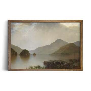 Rustic Farmhouse Wall Art Decor - Unframed Rolled 24x36 Large Canvas - Boho Landscape Picture - Kitchen French Country Print Poster - Aesthetic Vintage Watercolor Painting - Neutral Spring Forest