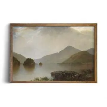 Rustic Farmhouse Wall Art Decor - Unframed Rolled 24x36 Large Canvas - Boho Landscape Picture - Kitchen French Country Print Poster - Aesthetic Vintage Watercolor Painting - Neutral Spring Forest