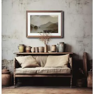 Rustic Farmhouse Wall Art Decor - Unframed Rolled 24x36 Large Canvas - Boho Landscape Picture - Kitchen French Country Print Poster - Aesthetic Vintage Watercolor Painting - Neutral Spring Forest