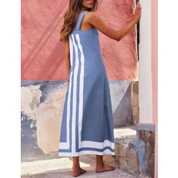 Ailoqing Women Bohemian Floral Summer Maxi Dress