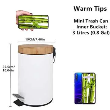 L-Line Way Small Bathroom Trash Can - Eco-Friendly Stylish Solution