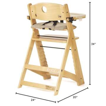 Keekaroo Height Right High Chair with Tray, Natural