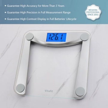 Vitafit Digital Bathroom Scale High Accuracy Blue Backlit LCD
