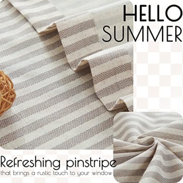 Jinchan Elegant Taupe Striped Tier Curtains for Every Space