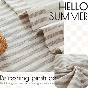 Jinchan Elegant Taupe Striped Tier Curtains for Every Space