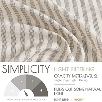 Jinchan Elegant Taupe Striped Tier Curtains for Every Space