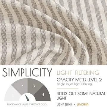 Jinchan Elegant Taupe Striped Tier Curtains for Every Space