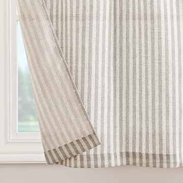 Jinchan Elegant Taupe Striped Tier Curtains for Every Space