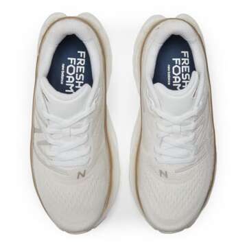 New Balance Women's WMORV4 Running Shoe, White/Gold Metallic/Moonbeam, 8.5 Wide