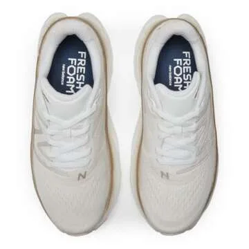 New Balance Women's WMORV4 Running Shoe, White/Gold Metallic/Moonbeam, 8.5 Wide