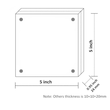 NIUBEE 5x5 Clear Acrylic Picture Frame for Desktop Use