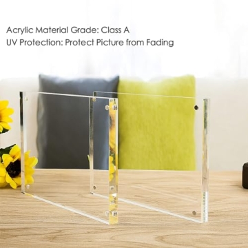 NIUBEE 5x5 Clear Acrylic Picture Frame for Desktop Use