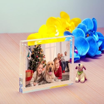 NIUBEE 5x5 Clear Acrylic Picture Frame for Desktop Use