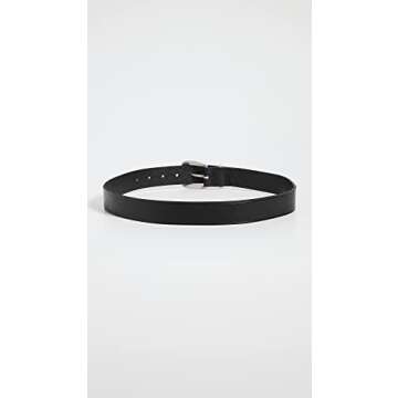 Madewell Western Chunky Buckle Belt For Women - Cow Leather Construction With Buckle Closure, Outdoor Casual and Supportive Belt True Black LG One Size