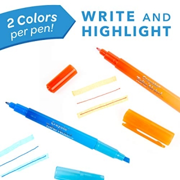 Crayola Dual Tip Pens & Highlighters, 6 Count Essential Set