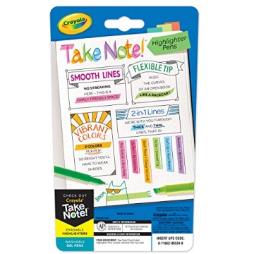 Crayola Dual Tip Pens & Highlighters, 6 Count Essential Set