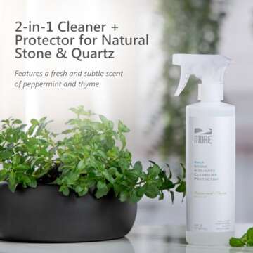 MORE Stone & Quartz Cleaner + Protector - Water-Based Surface Spray - Granite, Quartz & Marble Clean...