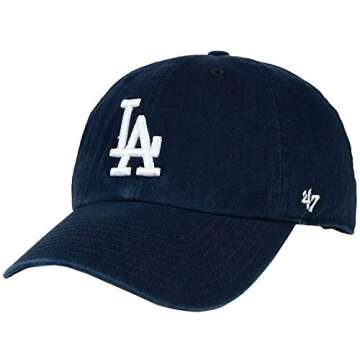 47 MLB Los Angeles Dodgers Clean Up Adjustable Hat, Adult One Size Fits All (Los Angeles Dodgers Nav...