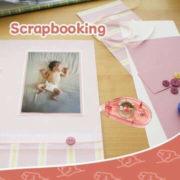 Double Sided Tape Roller 4 Pack - Scrapbooking Glue Tape Runner for Crafts Adhesive Crafters Tape Roller for Paper Handicraft Gift Wrapping Scrapbook Card Making Journaling Supplies