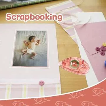 Double Sided Tape Roller 4 Pack - Scrapbooking Glue Tape Runner for Crafts Adhesive Crafters Tape Roller for Paper Handicraft Gift Wrapping Scrapbook Card Making Journaling Supplies