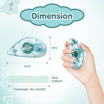 Double Sided Tape Roller 4 Pack - Scrapbooking Glue Tape Runner for Crafts Adhesive Crafters Tape Roller for Paper Handicraft Gift Wrapping Scrapbook Card Making Journaling Supplies