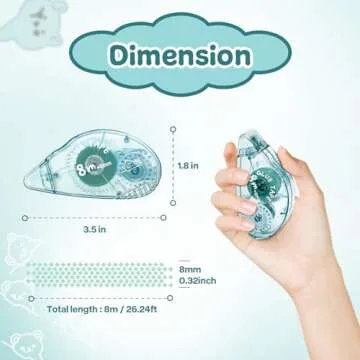 Double Sided Tape Roller 4 Pack - Scrapbooking Glue Tape Runner for Crafts Adhesive Crafters Tape Roller for Paper Handicraft Gift Wrapping Scrapbook Card Making Journaling Supplies