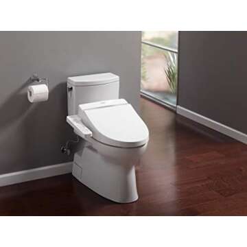 TOTO SW2034#01 C100 Electronic Bidet Toilet Cleansing Water, Heated Seat, Deodorizer, Warm Air Dryer, and PREMIST, Elongated, Cotton White