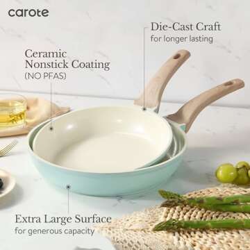 CAROTE 21 Ceramic Cookware Set Non Stick Kitchen Cooking Set