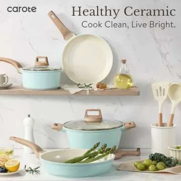 CAROTE 21 Ceramic Cookware Set Non Stick Kitchen Cooking Set