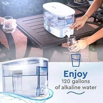Alkaline Water Filter Pitcher OPTI Chill Refrigerator Filter Purification Water Unit Dispenser Naturally Enhances Alkalinity up to pH-9.0 Removes up to 99.99% of Harmful Contaminants and Free Radicals