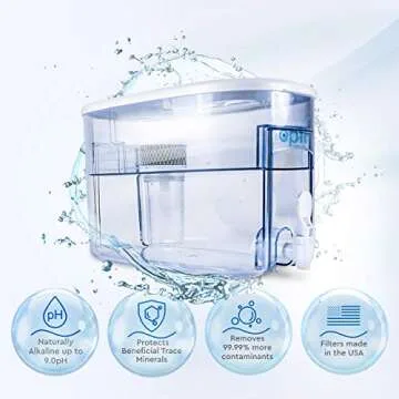 Alkaline Water Filter Pitcher OPTI Chill Refrigerator Filter Purification Water Unit Dispenser Naturally Enhances Alkalinity up to pH-9.0 Removes up to 99.99% of Harmful Contaminants and Free Radicals