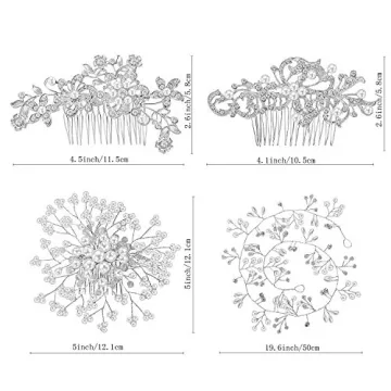 Stunning 44-Piece Wedding Hair Accessories for Brides