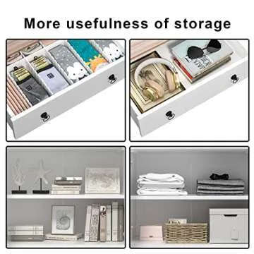 4 EVER WINNER Buffet Cabinet with Storage (Off White, 55")