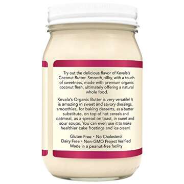 Kevala Organic Coconut Butter – 16 oz – 454g – Coconut Butter Organic Raw – Coconut Butter for Eating - Raw Coconut Butter – Cooking – Coconut Butter Organic
