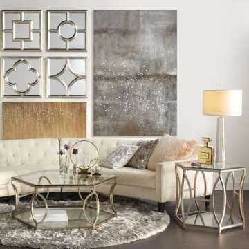 Z Gallerie Gold Ceramic Perfume Bottle Coin Bank - Piggy Bank for Tabletop, Shelf, Office Desk - Money Bank Gift for Women - 11"