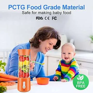 Fbemoz Portable Blender, Powerful & Rechargeable, Orange