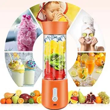 Fbemoz Portable Blender, Powerful & Rechargeable, Orange