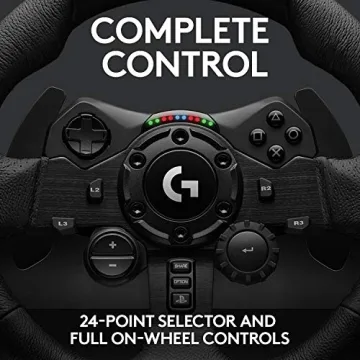 Logitech G923 Racing Wheel and Pedals for PS 5, PS4 and PC featuring TRUEFORCE up to 1000 Hz Force Feedback, Responsive Pedal, Dual Clutch Launch Control, and Genuine Leather Wheel Cover (Renewed)